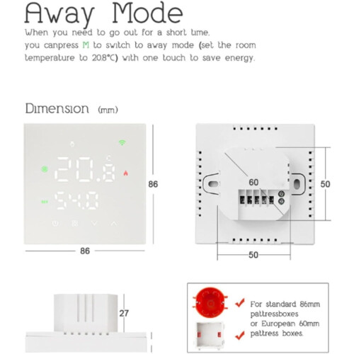 Smart Thermostat Compatible, WiFi Enabled, Heating Schedules, Voice Control With Language Support (3) 2