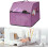 Space Saving Overlock Sewing Machine Cover With Pockets For Tools And Accessories Purple 2