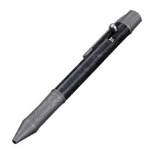Caneta com mecanismo de ação por parafuso, ferramenta EDC portátil, escrita suave com clipe de bolso compacto, design quebra-vidros em titânio