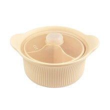 Microwave Oven Steamer Food Grade Compartment Cooker With Handle And Lid Cream For Baby Food Pasta Soup Air Fryer