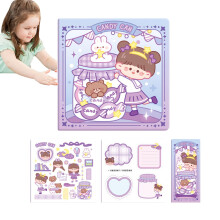 Scrapbook Beautiful Cartoon Aesthetic Set, 15x15x13cm, TearResistant with Stickers
