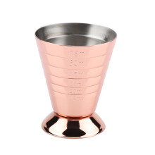 Cocktail-Jigger mit Fuß, stilvolles Produkt mit präzisen Messmöglichkeiten, leicht zu reinigen, Design aus Edelstahl 304 für Cocktail-Liebhaber