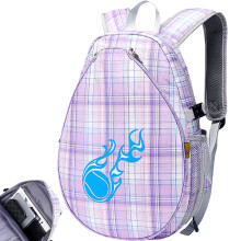 Kids Tennis Bag Waterproof Lightweight Backpack With Mesh Pockets 11x15.8x5.9 Large Capacity Racket Bag Teens Purple