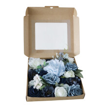 Haze Blue Silk Flowers, Artificial Flowers Combo for DIY Floral Arrangements, Durable Construction for Home Decorations, Wedding Bouquets