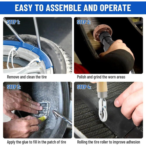 Air Tire Buffer with Adjustable Speed Control, Low Speed Pneumatic Tire Polisher and Inner Liner Scraper 2