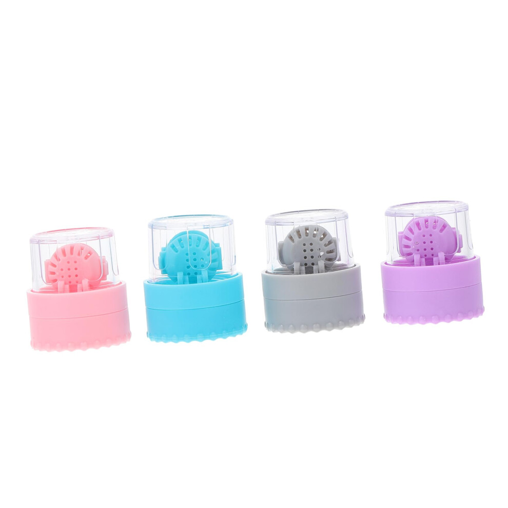 4piece set of colorful cosmetic contact lens cleaning cases, practical for travel and sports for contact lens wearers.