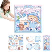 Scrapbook Album, Beautiful Cartoon Aesthetic, 15 x 15 x 13 cm, Tear Resistant, Stickers