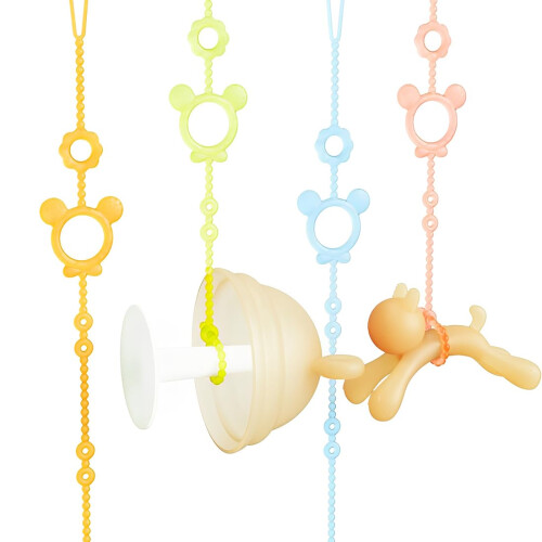 4Pack Silicone Pacifier Clips with Dummy Holder, BPA