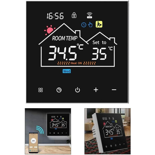 Smart Heating Thermostat With Remote Control Via Phone Child Lock Weekly Schedule Multimode Temp Control WIFI 1