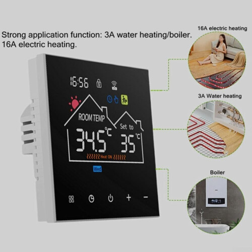 Smart Heating Thermostat With Remote Control Via Phone Child Lock Weekly Schedule Multimode Temp Control WIFI 2