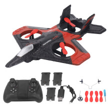 Fjernstyret Stealth Raptor-fly med aerobatiske dronefunktioner, bevægelseskontrol, farverige lys, sprayspor, EPP-materiale, balanceret flyvning,