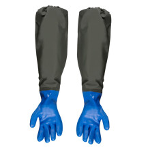 Long Rubber Gloves  Heat Resistant, Fish Tank And Household Chemical Handling  Blue Flocking Lining  Unisex
