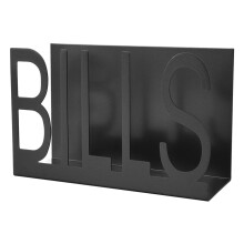 Desktop Letter Organizer AntiFading Mail Holder for Home Office Stylish Metal, Iron (BLACK) Black