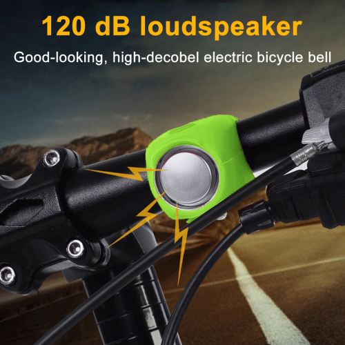 Buzina de bicicleta elegante e funcional, com som potente e capa de silicone para maior proteção. 2