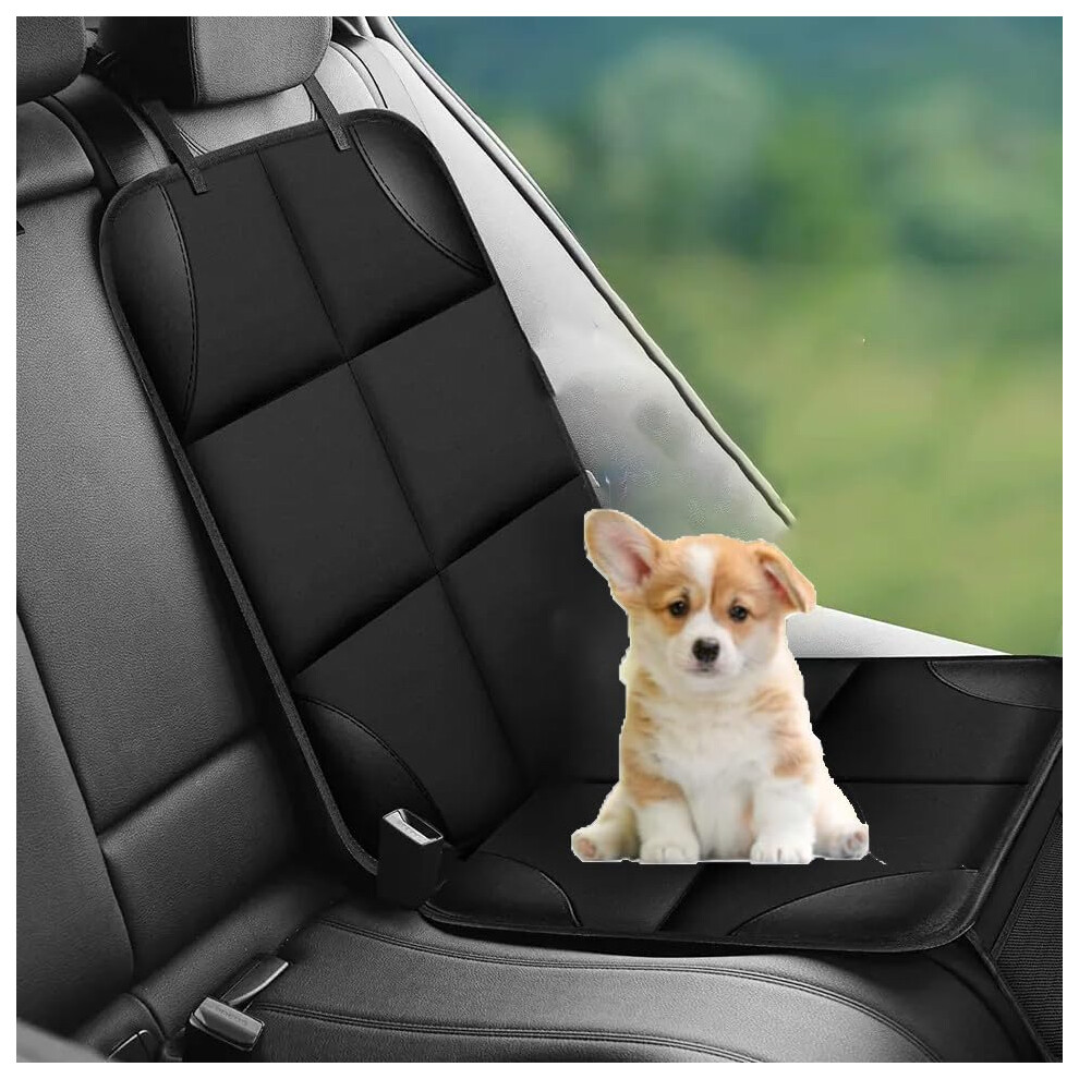 Car Seat Protector For Child Car Seat, Waterproof NonSlip Backing With Mesh Pockets