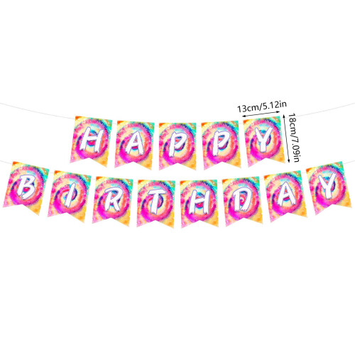 Creatieve viering wimpels tie kleurstoffen thema decoraties 2