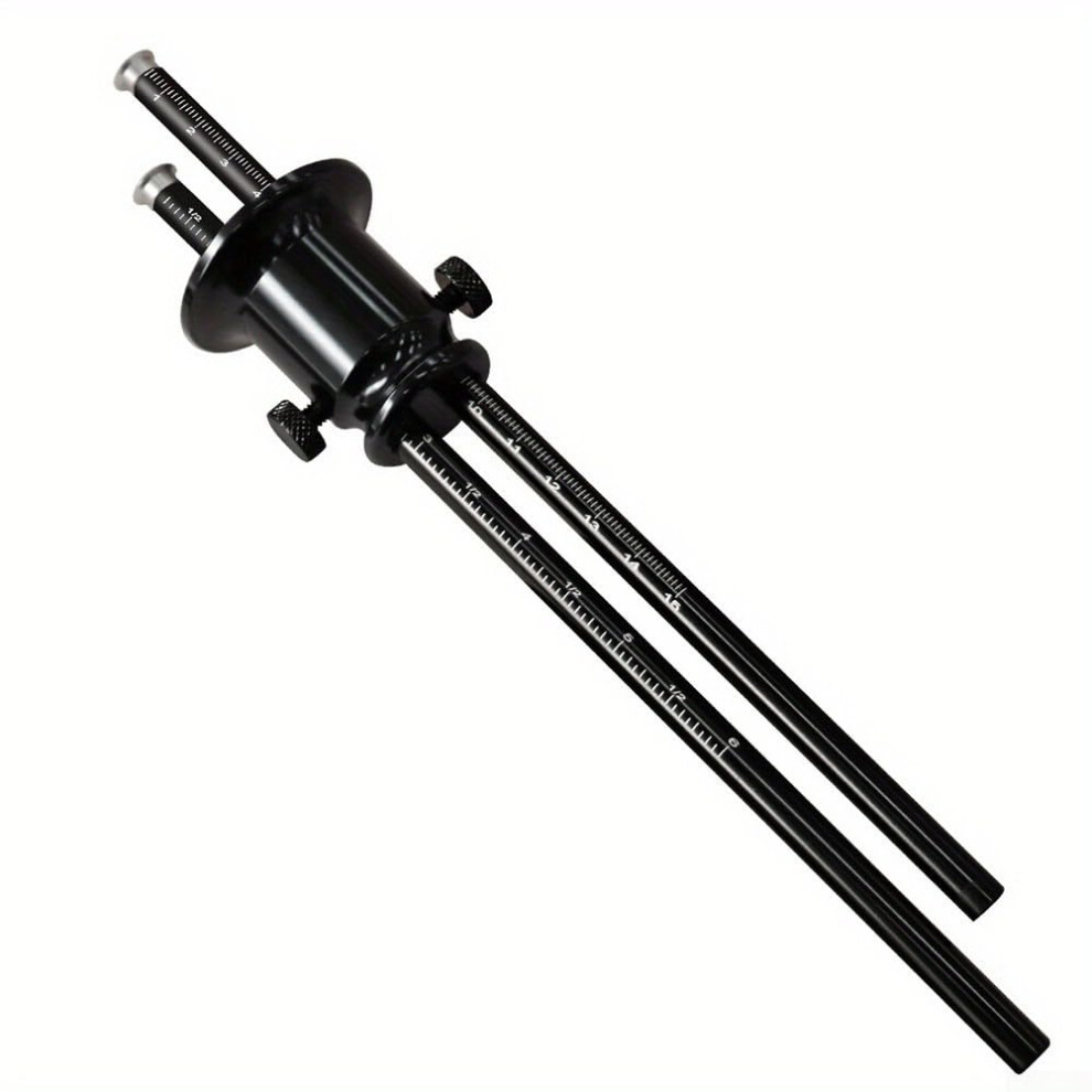 Woodworking Marking Gauge Double Head Wheel Aluminum Alloy Scriber Ruler Metric & Imperial Scales Stainless Steel Black 9323874527437