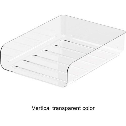 Versatile stacked letter tray, secure buckle and easy stacking, stackable ABS storage box for home, singlelayer file holder, vertical transparent. 1
