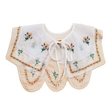 False Collar Embroidery Collar Venise Lace Up Neck Easy to Wear Removable Collar Women False Collar Necklace White