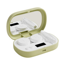 Soft Lens Cleaning Device Ultrasonic Fast Cleaner with Storage Case 5 Modes Smart LED Display Green