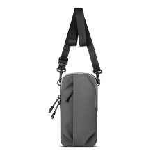 Umhängetasche mit Gürteltasche aus schnelltrocknendem, wasserdichtem Kunstleder und atmungsaktivem Air-Mesh-Gewebe. Universelles Handy-Armband für