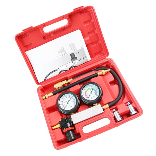 Double Gauge Leakdown Detector For Cylinder Leak Down Testing Car And Motorcycle Engine Compression Tester Case Included 1