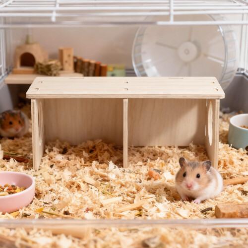 knabbelhuis hamster, , cavia en rat - hout 2