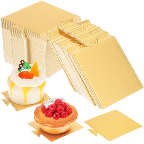 100 Stuks Mini Cake Vierkante Bodems Kartonnen Dienbladen Mousse