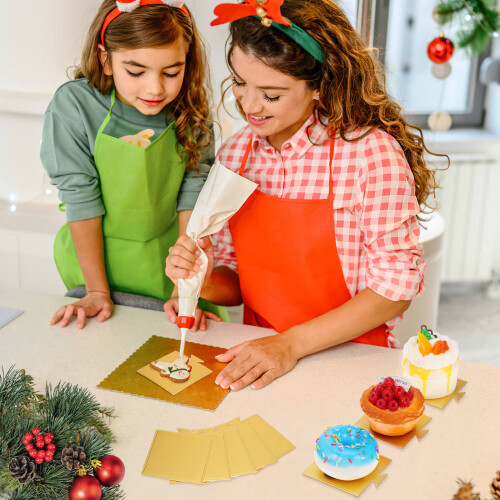 100 Stuks Mini Cake Vierkante Bodems Kartonnen Dienbladen Mousse 2