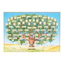 Family Tree Chart on Canvas HandFillable 6 Generations Ancestor Leaf (40 x 60 cm)