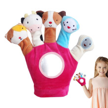 Plush animal hand puppets, 5 designs, glove puppets, interactive learning toys for kids