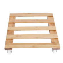Rollbarer Pflanzenständer aus Holz mit Universalrollen, platzsparendes Design für Wohnzimmer und Garten, robuste Pflanzenrolle mit feststellbaren