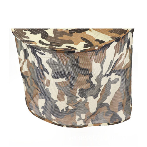 Chapéu De Camuflagem Com Aba Larga E Protetor Pescoço Amarelo Terroso
