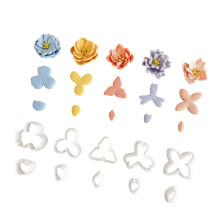 10-delige geometrische bloemkleisnijderset 5-vorm kleine