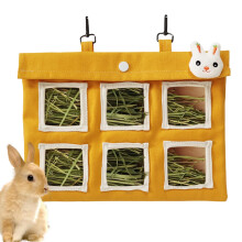 Canvas Rabbit Hay Holder Hay Feeder Bag for Rabbits, Guinea Pigs Portable, Bite Resistant Feeders (Large)