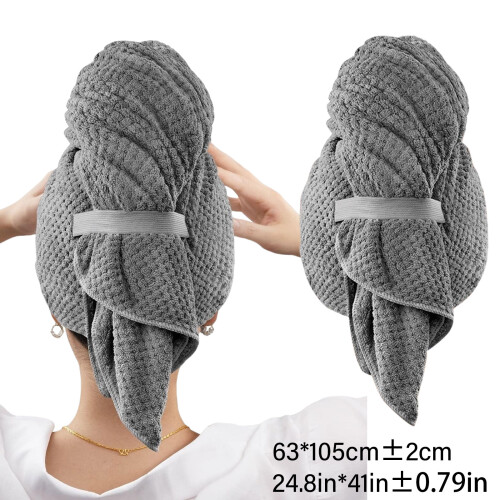 Absorberende microvezel haarhanddoek met knop Sneldrogende 2