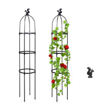 Plantensteun voor tuinrek, decoratieve, weerbestendige constructie met eenvoudige installatie, roestvrij, in hoogte verstelbaar, multifunctioneel