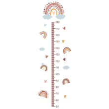 Cartoon Regenboog Hoogte Schaal Muurstickers voor Kinderkamer