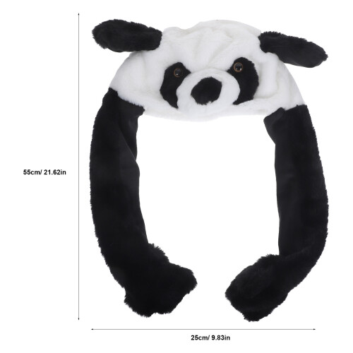 Chapéu De Pelúcia Com Orelhas De Panda Móveis Para Cosplay E 1
