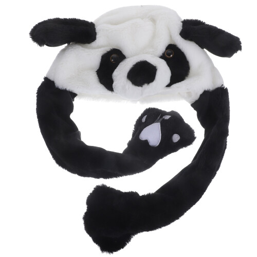 Chapéu De Pelúcia Com Orelhas De Panda Móveis Para Cosplay E 2