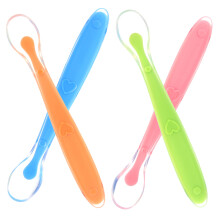 4 Colheres De Silicone Para Bebê Alimentos Sólidos