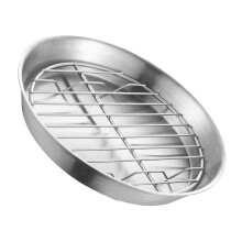 Stainless Steel Round Baking Pan With Cooling Rack And Oil Draining Roasting Tray For Cooking Rust Resistant Grilling
