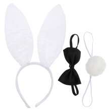 1 Set Kaninöron Kostym Tillbehör Kaninöron Hårband Slips Props