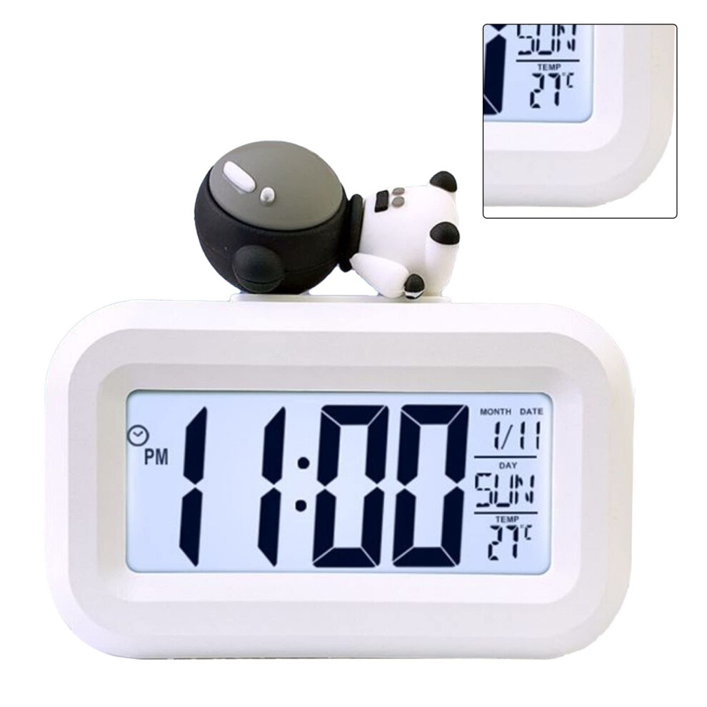 Cute Cartoon LED Desktop Electronic Alarm Clock Calendar Thermometer (Astronaut)