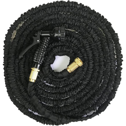 75ft/100ft/150ft/200ft Expandable Garden Hose with 7 Function Spray Nozzle, Black 2