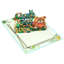 PopUp GetWellSoon Card Bear Theme Popup Greeting Card Handmade Birthday Get Well Soon For Birthdays And Anniversaries