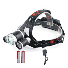 Batteriebetriebene Stirnlampe mit langer Akkulaufzeit, helle LED-Lampe mit verstellbaren Leuchtmitteln, ideal für Camping, Wandern und mehr