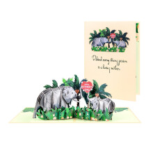 Elephant Popup Card Size 5x7 Inches Mother's Day Greeting Card Valentine's Day Popup Graduation Card All Occasion Card