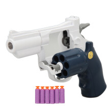 Pistolet jouet revolver pour développer l'adresse, conforme aux normes de sécurité, avec balles en mousse EVA réutilisables, pour des jeux
