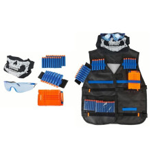 Kit gilet tactique Nerf pour enfants avec fléchettes de rechange, lunettes de protection, masque tactique, bracelet, système de rangement des
